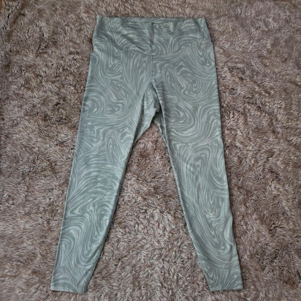 Old Navy Extra‎ High-Waisted PowerChill Leggings Green Swirl Women's Size XL
